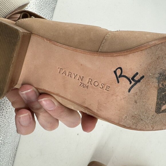 Taryn Rose Heels Women’s 7.5 tan leather strappy open toe sandals summer beach - Picture 8 of 9